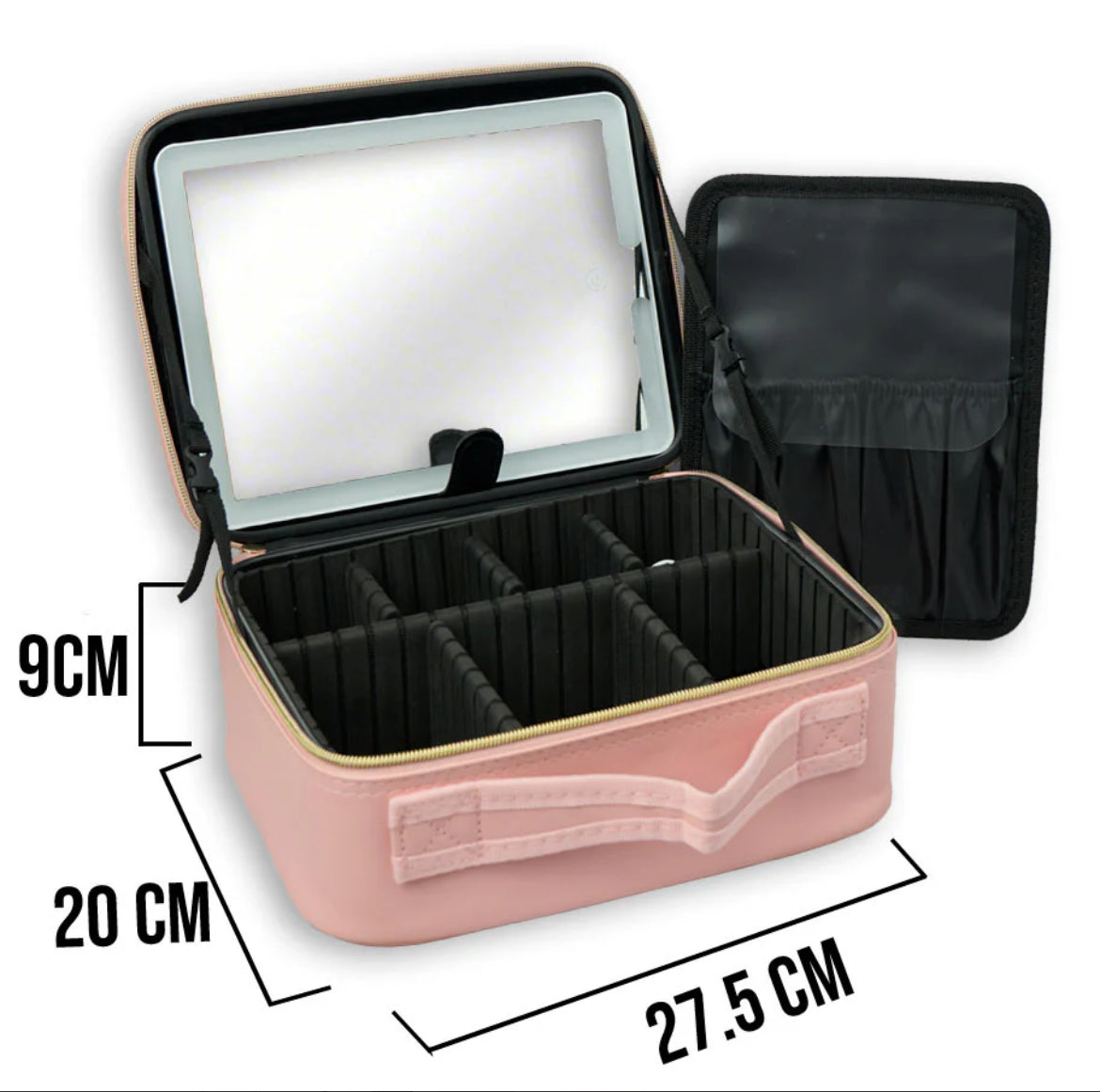 Cosmetiquera Con espejo y luz LED/ GlamBox Mirror®✨