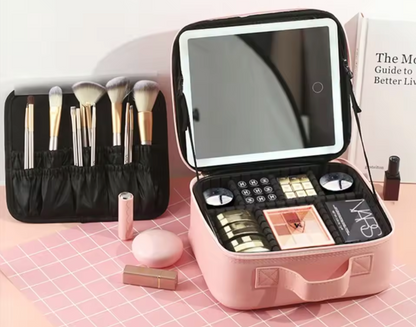 Cosmetiquera Con espejo y luz LED/ GlamBox Mirror®✨