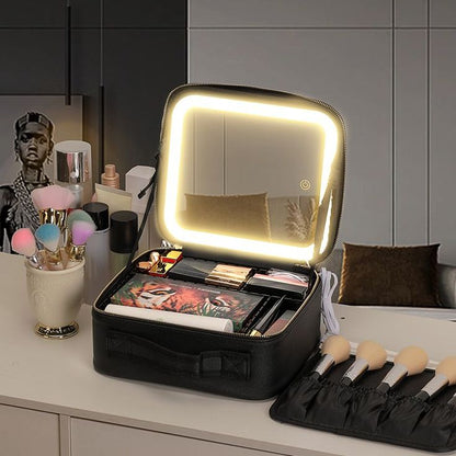 Cosmetiquera Con espejo y luz LED/ GlamBox Mirror®✨